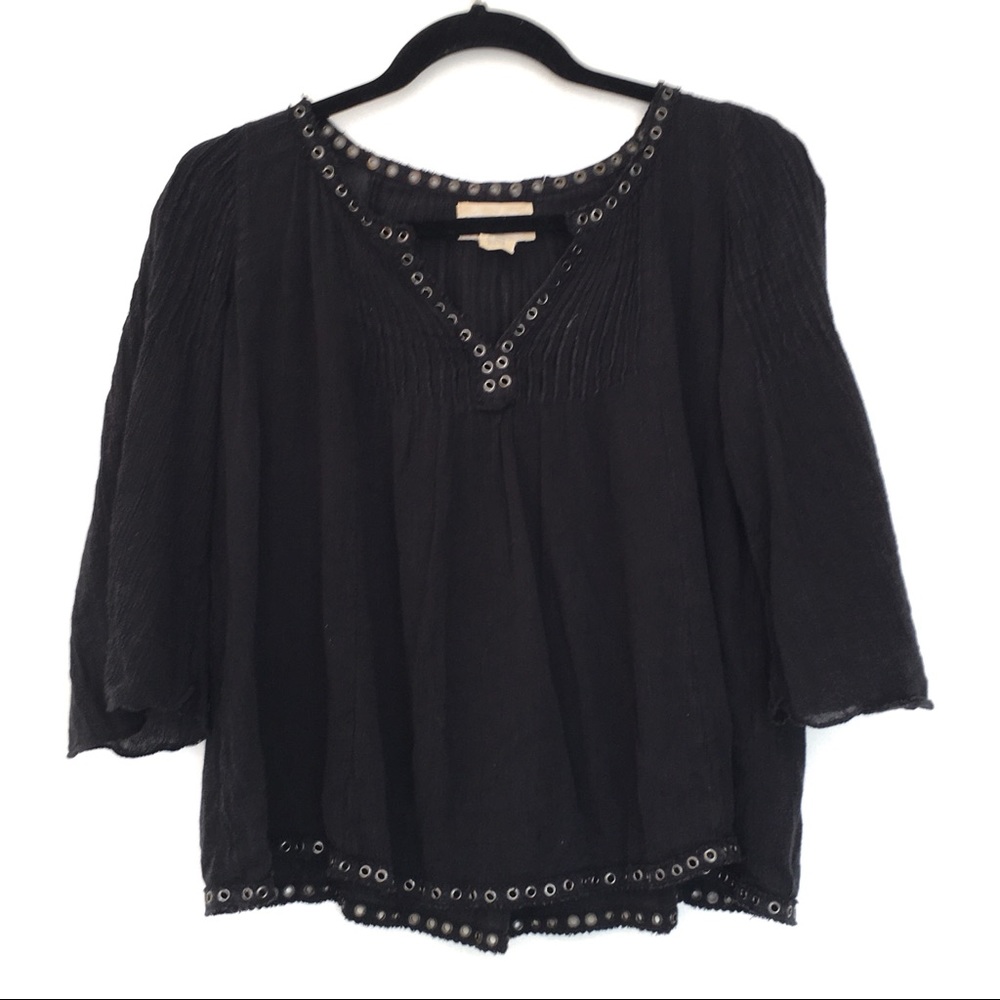 [RAPLHLAUREN] Boho wide sleeve v-neck top blouse P